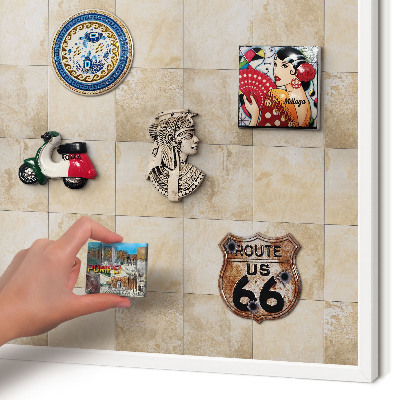 Tablero magnético de pared para imanes con marco blanco Elegancia neutral