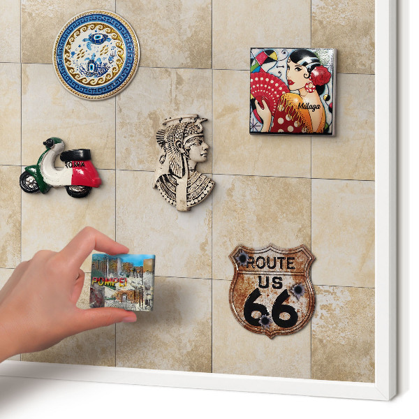 Tablero magnético de pared para imanes con marco blanco Elegancia neutral