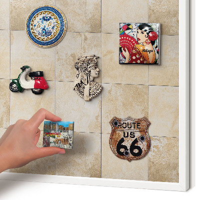 Tablero magnético de pared para imanes con marco blanco Elegancia neutral