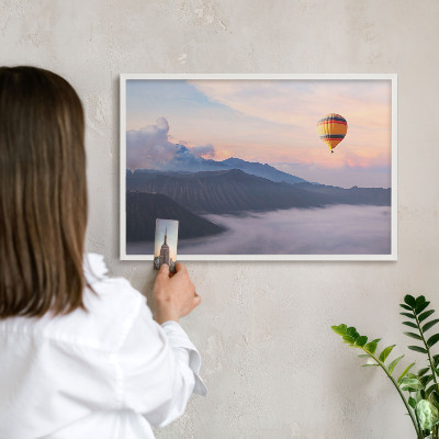 Tablero magnético metálico para souvenirs en color blanco Viaje por el cielo