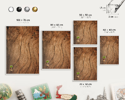 Tablero magnético de pared para imanes con marco blanco Veta de madera