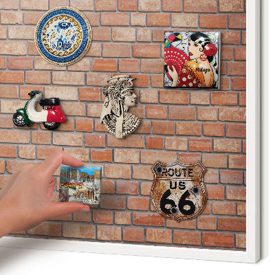 Tablero magnético metálico para souvenirs en color blanco Muro de ladrillo