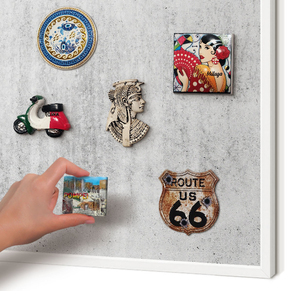 Tablero magnético metálico para souvenirs en color blanco Textura gris