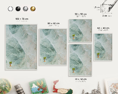 Tablero magnético metálico para souvenirs en color blanco Texturas verdes