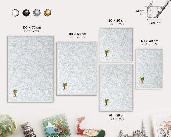 Tablero magnético de pared para imanes con marco blanco Tema claro