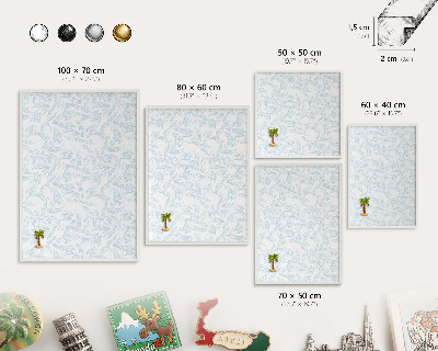 Tablero magnético de pared para imanes con marco blanco Tema claro