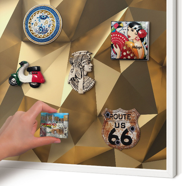 Tablero magnético de pared para imanes con marco blanco Geometría cálida