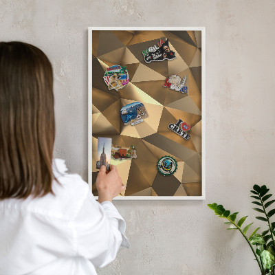 Tablero magnético de pared para imanes con marco blanco Geometría cálida