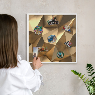 Tablero magnético de pared para imanes con marco blanco Geometría cálida