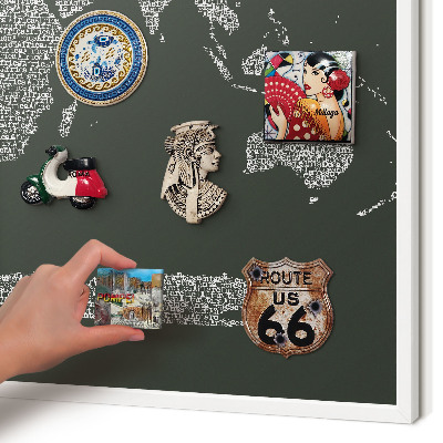 Tablero magnético metálico para souvenirs en color blanco Mapa de texto