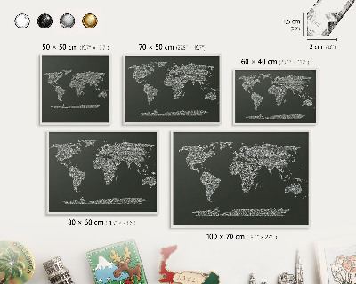 Tablero magnético metálico para souvenirs en color blanco Mapa de texto