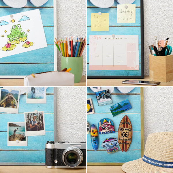 Tablero magnético metálico para souvenirs en color blanco Ambiente vacacional