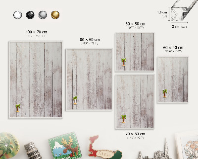 Tablero magnético de pared para imanes con marco blanco Madera clara