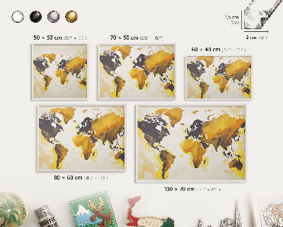 Tablero magnético metálico para souvenirs en color blanco Mapa del mundo