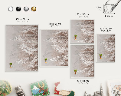 Tablero magnético de pared para imanes con marco blanco Hojas naturaleza