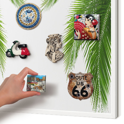 Tablero magnético metálico para souvenirs en color blanco Naturaleza exótica
