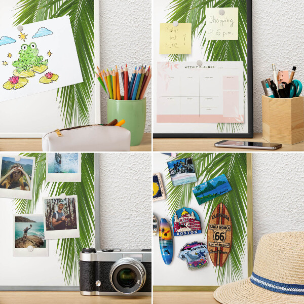 Tablero magnético metálico para souvenirs en color blanco Naturaleza exótica