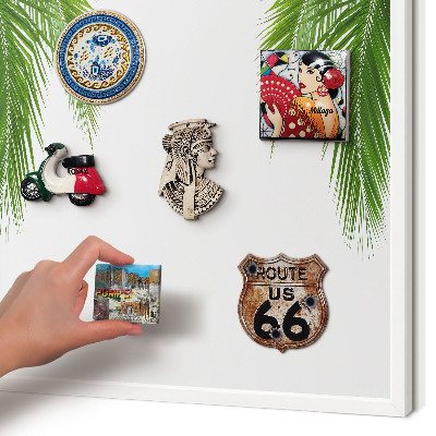 Tablero magnético metálico para souvenirs en color blanco Naturaleza exótica