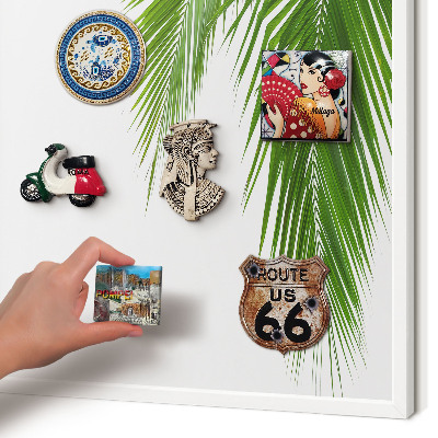 Tablero magnético metálico para souvenirs en color blanco Naturaleza exótica