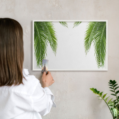 Tablero magnético metálico para souvenirs en color blanco Naturaleza exótica