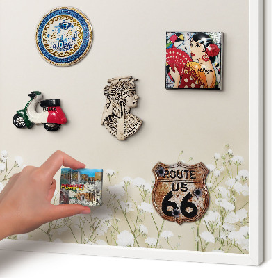 Tablero magnético de pared para imanes con marco blanco Naturaleza sutil