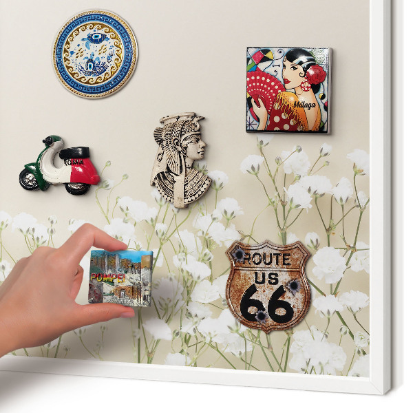Tablero magnético de pared para imanes con marco blanco Naturaleza sutil