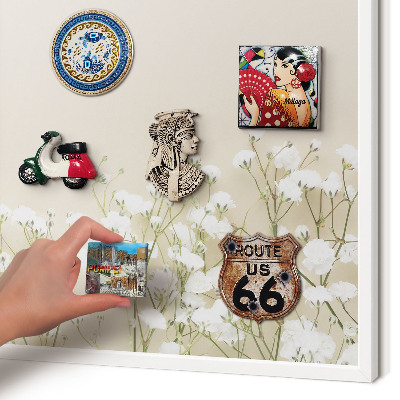 Tablero magnético de pared para imanes con marco blanco Naturaleza sutil
