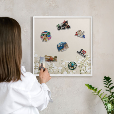 Tablero magnético de pared para imanes con marco blanco Naturaleza sutil