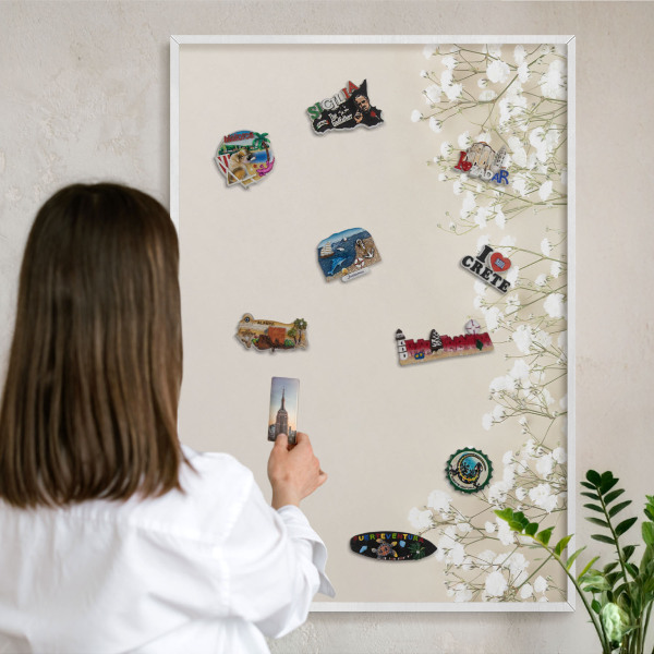 Tablero magnético de pared para imanes con marco blanco Naturaleza sutil