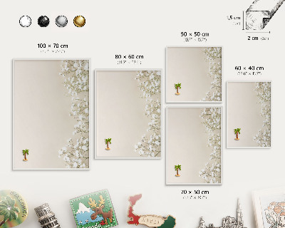 Tablero magnético de pared para imanes con marco blanco Naturaleza sutil