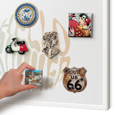 Tablero magnético metálico para souvenirs en color blanco Hola verano