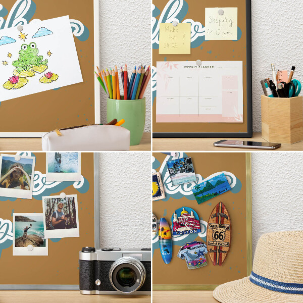 Tablero magnético de pared para imanes con marco blanco Viaje de ensueño