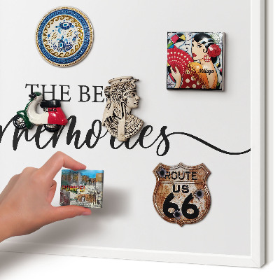 Tablero magnético de pared para imanes con marco blanco Recuerdos inspiradores