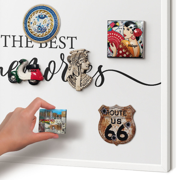 Tablero magnético de pared para imanes con marco blanco Recuerdos inspiradores