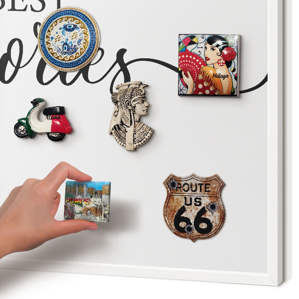 Tablero magnético de pared para imanes con marco blanco Recuerdos inspiradores