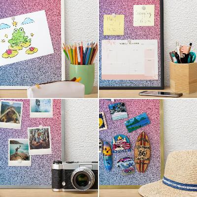 Tablero magnético de pared para imanes con marco blanco Degradado colorido