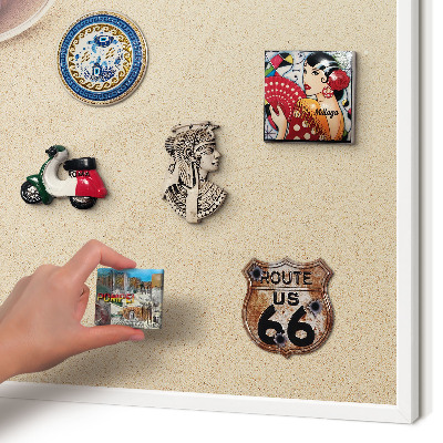 Tablero magnético de pared para imanes con marco blanco Playa de verano