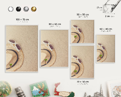 Tablero magnético de pared para imanes con marco blanco Playa de verano