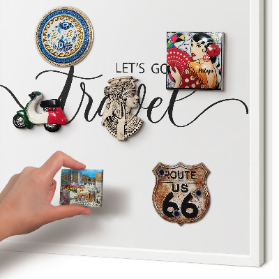 Tablero magnético de pared para imanes con marco blanco Viajemos juntos