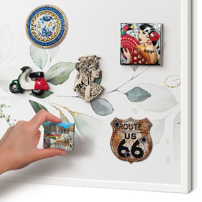 Tablero magnético de pared para imanes con marco blanco Elegancia botánica