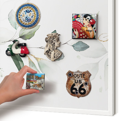 Tablero magnético de pared para imanes con marco blanco Elegancia botánica