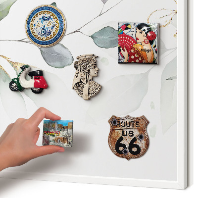 Tablero magnético de pared para imanes con marco blanco Elegancia botánica