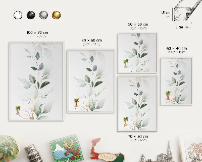 Tablero magnético de pared para imanes con marco blanco Elegancia botánica