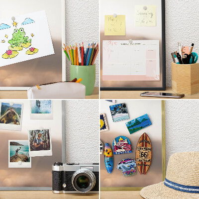 Tablero magnético metálico para souvenirs en color blanco Viajes retro