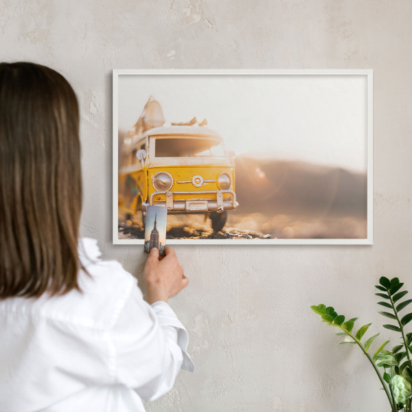 Tablero magnético metálico para souvenirs en color blanco Viajes retro