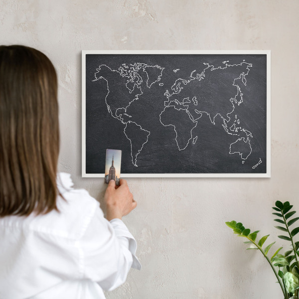 Tablero magnético metálico para souvenirs en color blanco Mundo cretácico