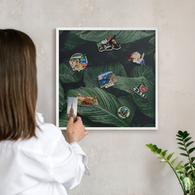 Tablero magnético de pared para imanes con marco blanco El verdor de la naturaleza