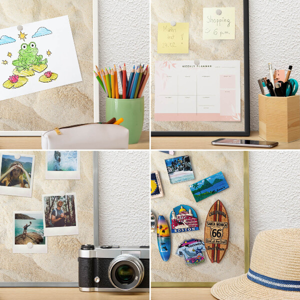Tablero magnético de pared para imanes con marco blanco Patrón tropical