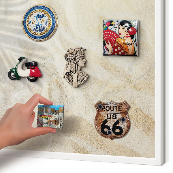 Tablero magnético de pared para imanes con marco blanco Patrón tropical