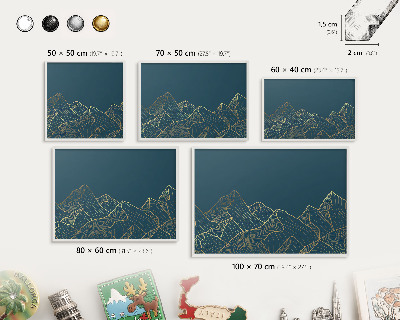 Tablero magnético de pared para imanes con marco blanco Minimalismo de montaña